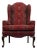Ethan Allen Red Upholstered Traditional Sussex Wingback Accent Arm Chair 20-7517 For Sale