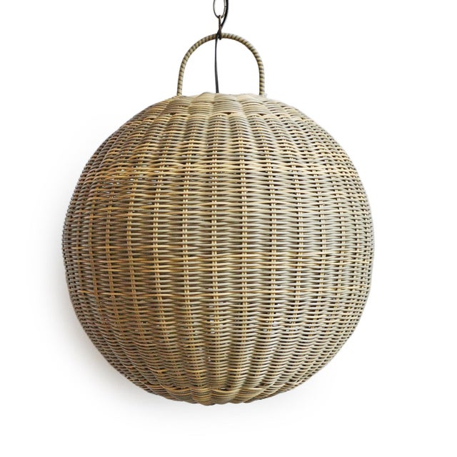 Outdoor Faux Rattan Globe Pendant Medium Chairish