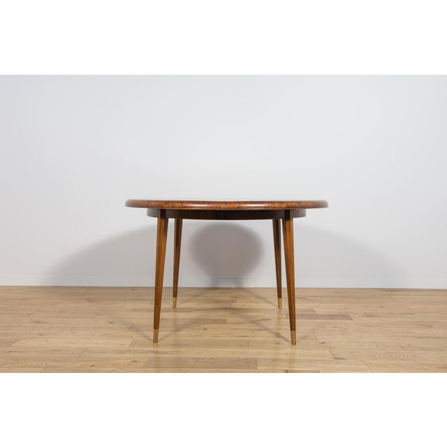 Art Deco Round Extendable Teak Dining Table, France, 1930s For Sale - Image 4 of 14