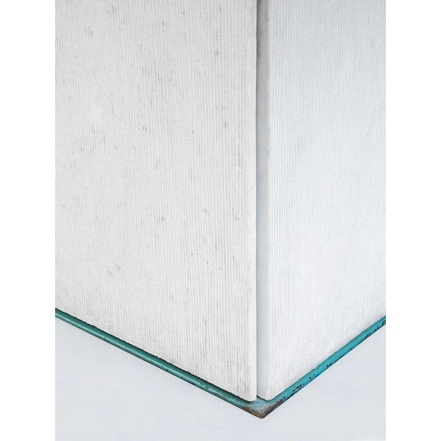 Metal Squared Dining Marble Table by Gianfranco Frattini, 1985 For Sale - Image 7 of 16