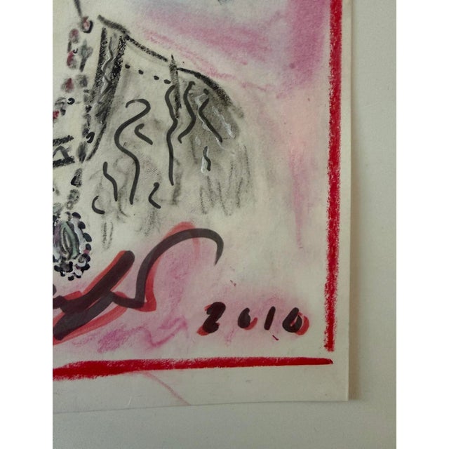 Original Signed Karl Lagerfeld Drawing Portrait of Sheikha Moza, 2010 For Sale - Image 9 of 10