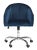 Chloe Velvet Chrome Leg Swivel Office Chair in Navy & Chrome For Sale - Image 9 of 9