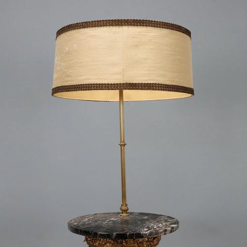Metal Antique Floor Lamp with Coffee Table in Bronze and Marble, Italy, 20th Century For Sale - Image 7 of 13