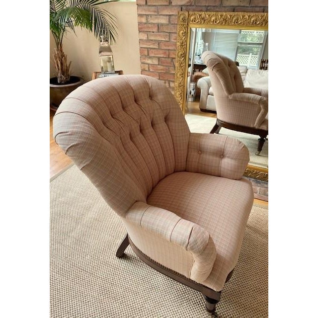 Custom Chair and Ottoman in Pink by Oscar De La Renta For Sale - Image 12 of 12