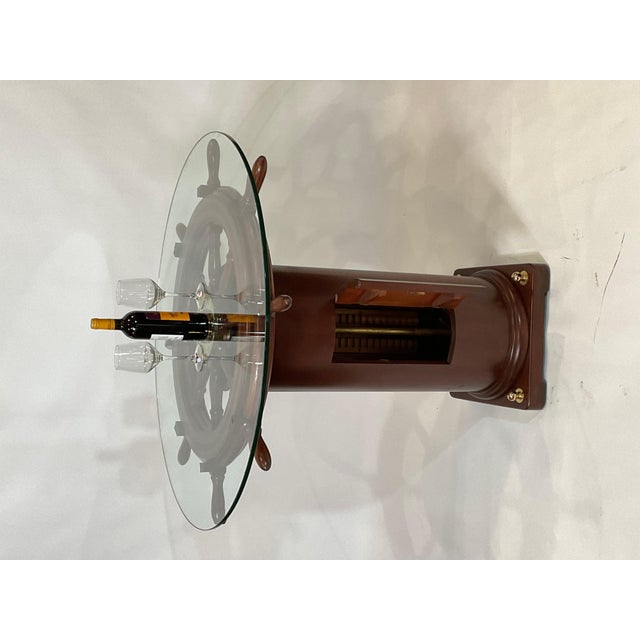 Antique Ships Wheel and Binnacle Table For Sale In Boston - Image 6 of 6