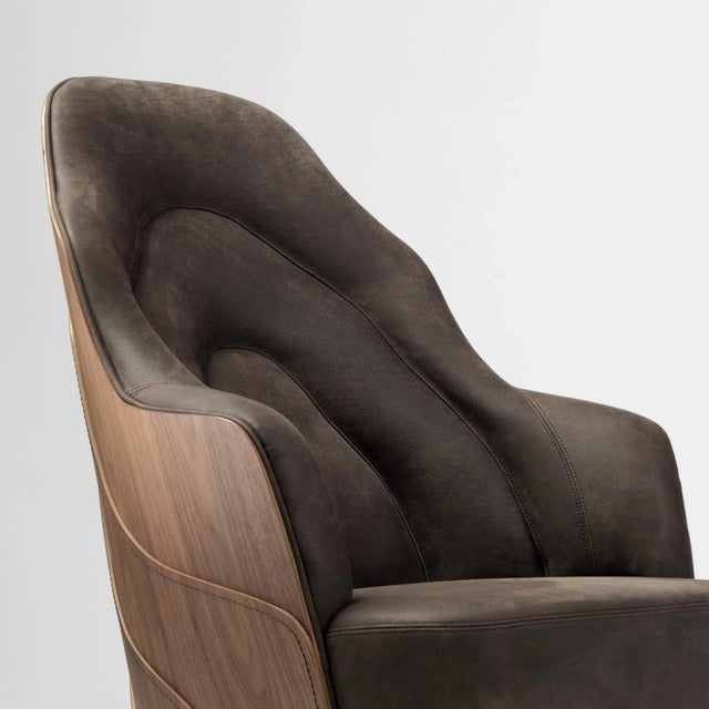 Brown Leather Couture Armchair by Färg & Blanche for Bd Barcelona For Sale - Image 6 of 8