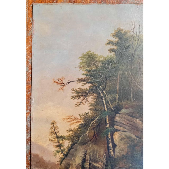 Late 19th Century 19th Century American Hudson River School Landscape Painting on Academy Board For Sale - Image 5 of 8
