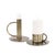 Metal Italo Tall Antique Brass Candle Holder with Handle For Sale - Image 7 of 11