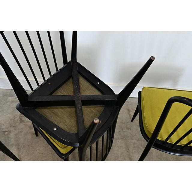 French Set of Four Mid-Century Dining Chairs Attributed to Charles Ramos For Sale - Image 13 of 13