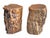 Wood Set of 5 Raw Wood Rough Grain Finish Irregular Shape Short Stool Table For Sale - Image 7 of 11