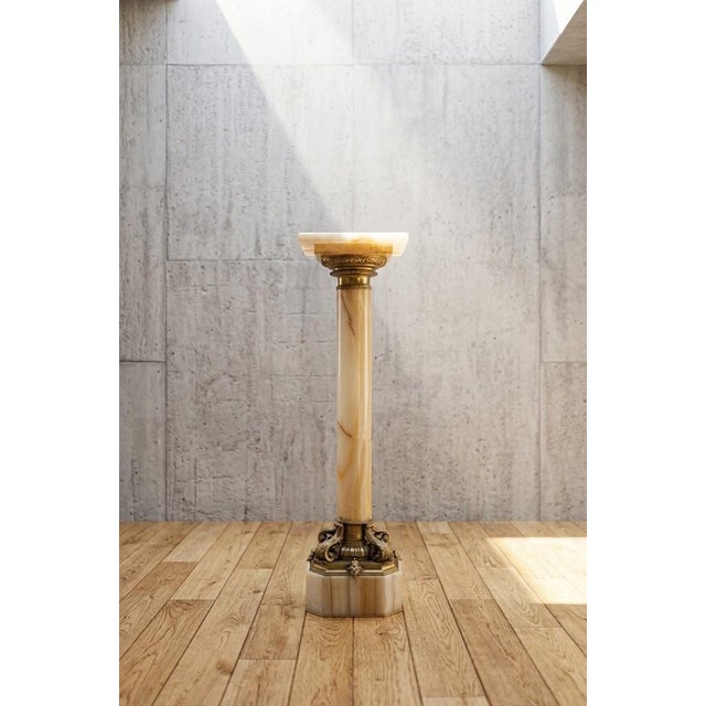 Antique French Onyx Marble Columns with Ormolu Collars, 1870, Set of 2 For Sale - Image 14 of 18