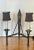 Vintage Giacometti Style Wrought Iron Wall Light Sconces - a Pair