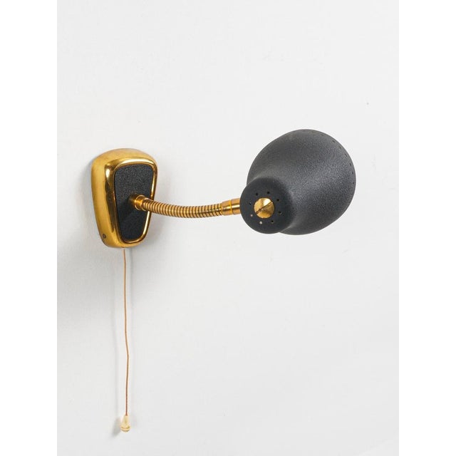 Adjustable Brass and Metal Wall Lights by Jacques Biny, 1950s, Set of 2 For Sale - Image 8 of 9