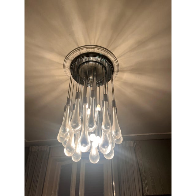 Vintage Chandelier in Chrome Steel and Murano Glass from Venini, 1970s For Sale - Image 14 of 17