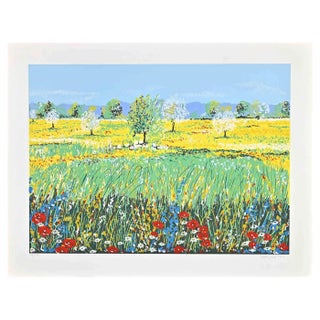 Maddalena Striglio, Flowery Meadow, Digigraph, Late 20th Century For Sale