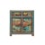Turquoise Chinese Distressed Turquoise Blue Old Graphic Credenza Cabinet For Sale - Image 8 of 8