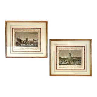 18th C. Alexandre Tessier (1737-1820) Copper Engravings of Paris, a Pair For Sale