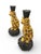 Italian Vintage Italian-Style Ceramic Leopard Palm Leaf Taper Candle Holders - Pair For Sale - Image 3 of 7