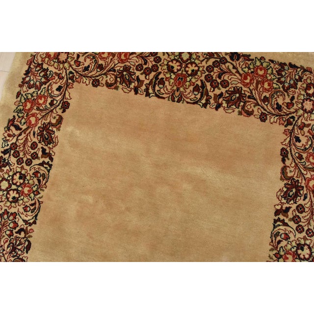 Textile Sarouk Runner 4’5” X 18’6” Beige Wool Vintage Traditional Hand-Knotted Rug For Sale - Image 7 of 14