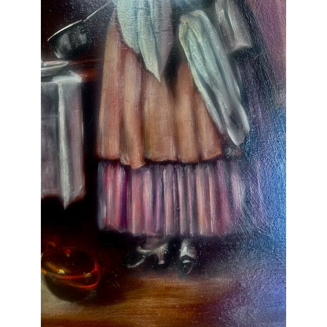 2000 - 2009 After Chardin — French Old Masters Style Painting in Ornate Frame For Sale - Image 5 of 6