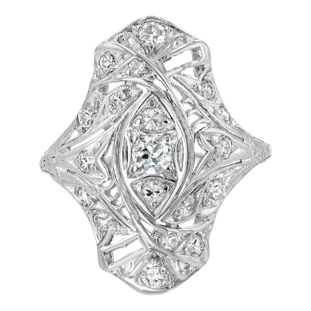 Antique Diamond Edwardian Ring Size 6.5 For Sale