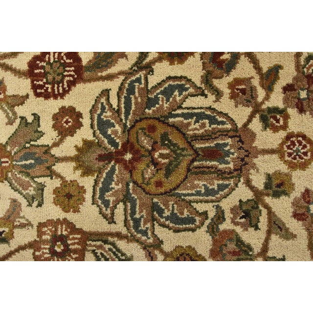 Ivory Agra Rug 8'3'' X 10'4'' Ivory Wool Traditional Hand-Knotted Oriental Carpet For Sale - Image 8 of 12