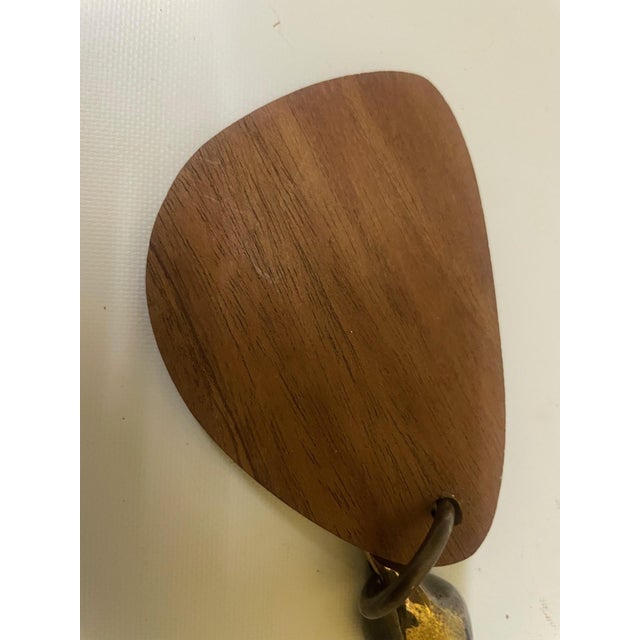 Bronze Vintage Richard Fisher / u.s. Bells Modernist Cast Bronze & Hardwood Wind Bell For Sale - Image 8 of 10