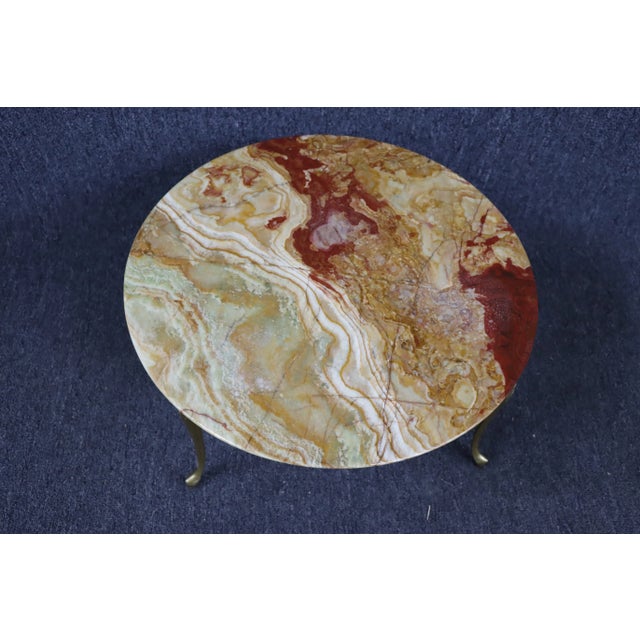 Mid 20th Century Onyx & Metal Coffee Table For Sale - Image 5 of 7