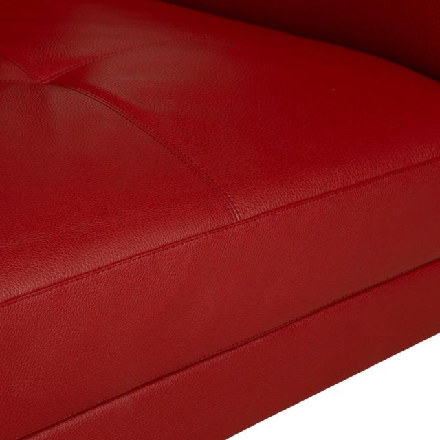 Modern Gordon 4-Seater Sofa in Red Leather from Walter Knoll / Wilhelm Knoll For Sale - Image 3 of 15