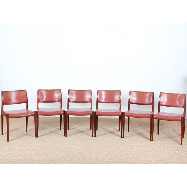 Model 80 Chairs in Teak, 1960s, Set of 6 For Sale - Image 3 of 16