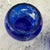 1970s Pair of VTG Bohemia Cobalt Blue Swans Artist Etched Crystal Vase Rose Bowls 4" For Sale - Image 5 of 8