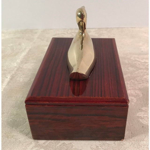 MidCentury Modern Brass & Wood Duck Trinket Box Chairish