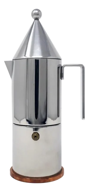 Vintage 1983 Alessi Original 3cp La Conica Post Modern Stainless Steel Copper Espresso Coffee Maker Italy Mint