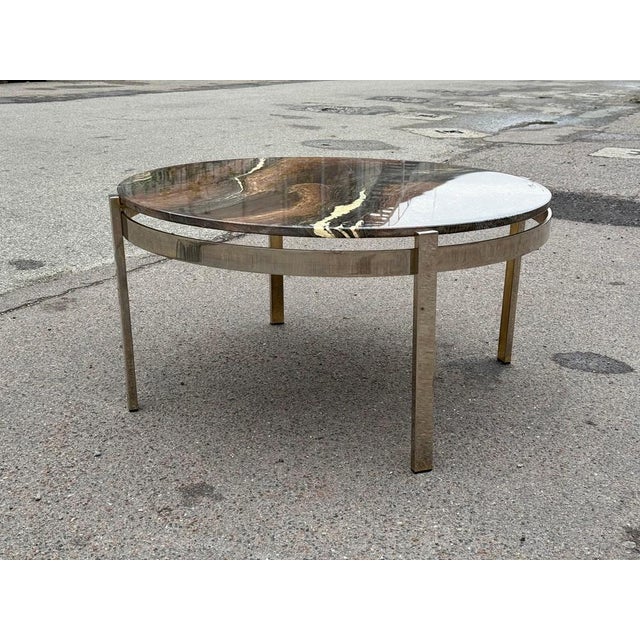 Stone Chrome and Marble Sofa Table from Bendixen, Denmark, 1970s For Sale - Image 7 of 11