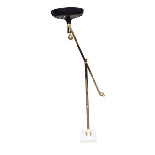 Vintage Tilting Model Floor Lamp in Polished Brass by Fedele Papagni, 1990s For Sale