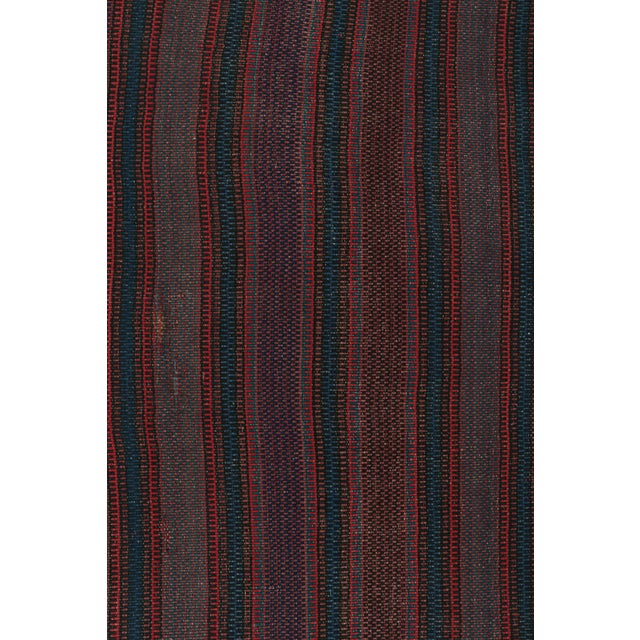 1950s Vintage Persian Kilim in Purple, Red and Blue Stripes, From Rug & Kilim For Sale In New York - Image 6 of 7