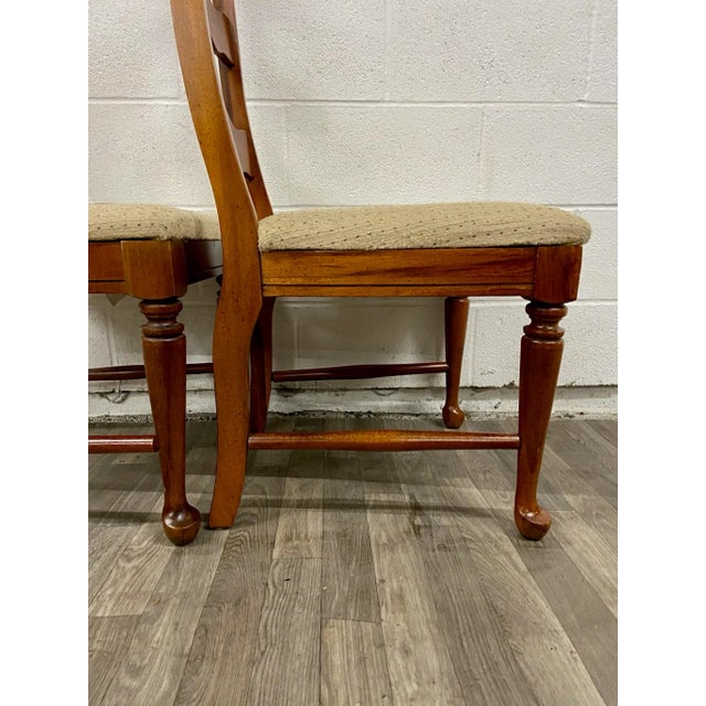 Wood Vintage Broyhill French Style Ladderback Dining Chairs - Pair For Sale - Image 7 of 11