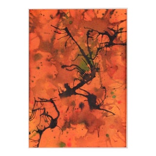 Orange Infusion - Watercolor and Ink on Paper by Dister For Sale