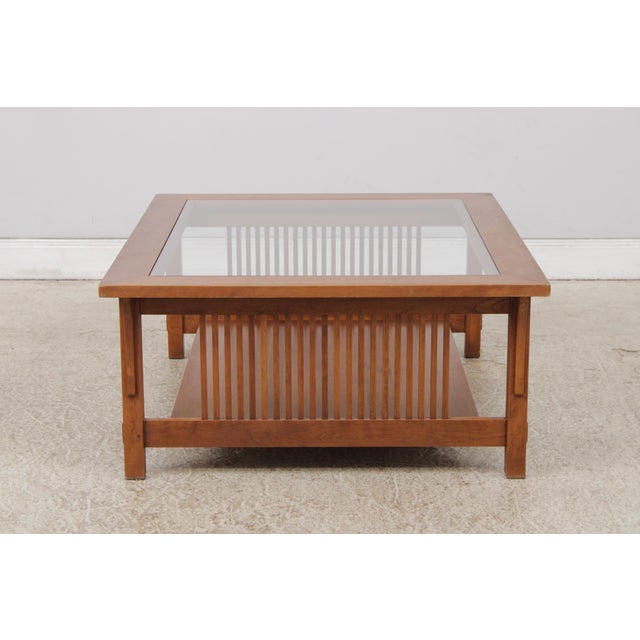 1990s Stickley Mission Cherry Arts & Crafts Coffee Table For Sale - Image 5 of 16