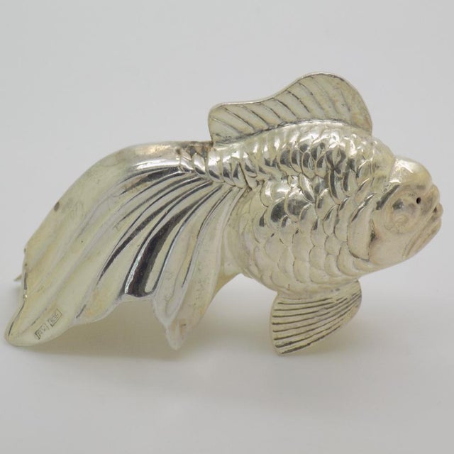 Vintage Hungarian Silver Tropical Fish Shaped Salt and Pepper Shaker, 1950s For Sale - Image 3 of 17