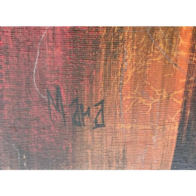 Mid-Century Modern Large Scale Mid-Century Modern Framed & Signed Abstract Seascape Oil on Canvas Painting For Sale - Image 3 of 12