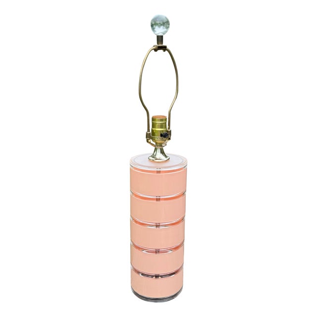 Vintage Optique Lucite Stackable Disc Table Lamp For Sale - Image 4 of 6