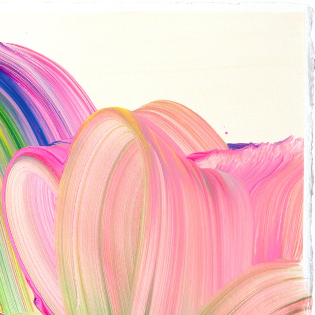 Abstract Avp_1222 - Color Drenched Contemporary Abstract Painting on Paper Original Artwork by Alex Voinea For Sale - Image 3 of 6