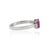 Ruby Red Dainty 0.69 Ct Octagon Ruby & Diamond Three Stone Ring in 925 Sterling Silver Size 6 For Sale - Image 8 of 14