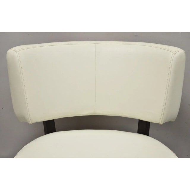 Modern Modern Decorator White Vinyl Barrel Back Club Lounge Slipper Chair For Sale - Image 3 of 13