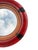 Postmodern Vintage Red & Tan Leather Round Wall Mirror Sculptural Accent 36” For Sale - Image 3 of 6