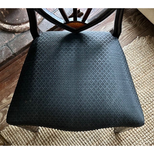 Antique Federal Shield Back Chair With Inlaid Marquetry and Nailheads For Sale - Image 9 of 11
