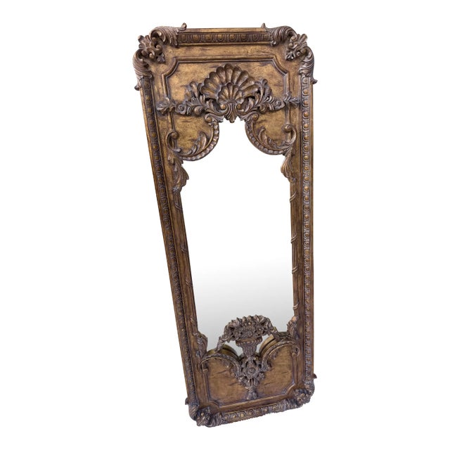 Vintage Italian Rococo-Style Carved Mirror by La Barge For Sale