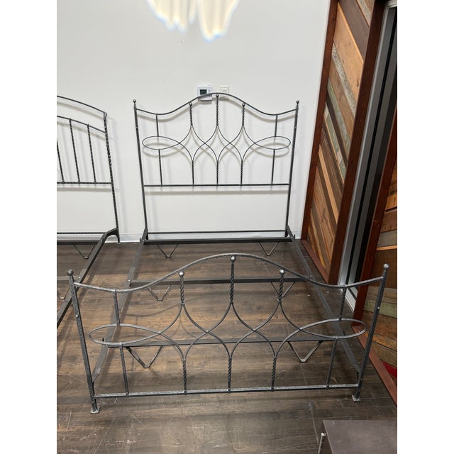 Queen Size Claudio Rayes Iron Bed Frame, Model 24 For Sale - Image 11 of 12