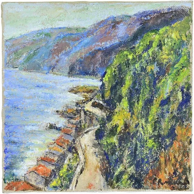 Pino Romanò, Costa Viola in Scilla, Oil Painting, 1990s For Sale - Image 4 of 4
